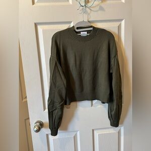 LINI Size Large Military Green Knit Sweater Long Sleeve Stretchy Harlow NWT
